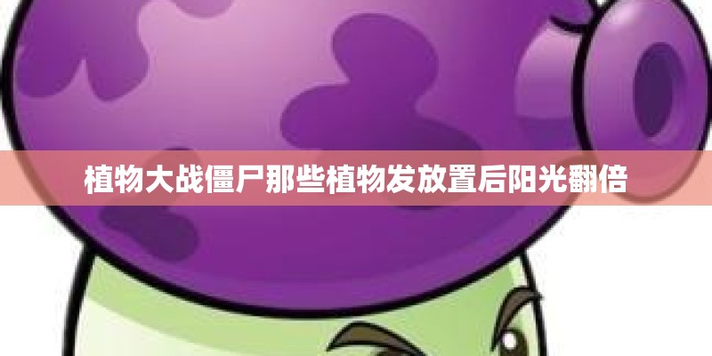 植物大战僵尸那些植物发放置后阳光翻倍
