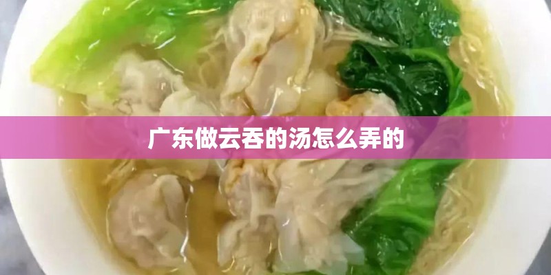 广东做云吞的汤怎么弄的 广东做云吞的汤怎么弄的