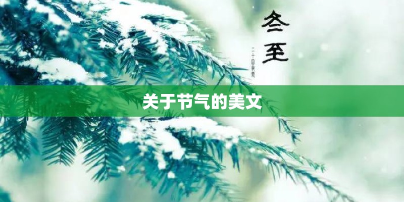 关于节气的美文