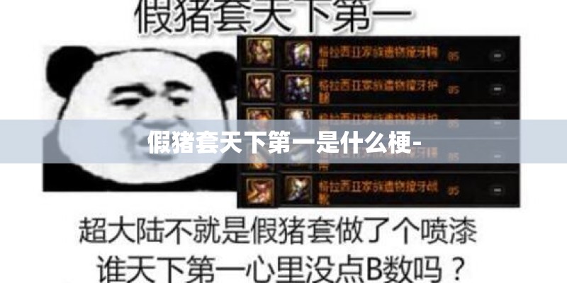 假猪套天下第一是什么梗-