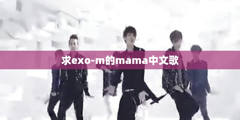 求exo-m的mama中文歌 求exo-m的mama中文歌