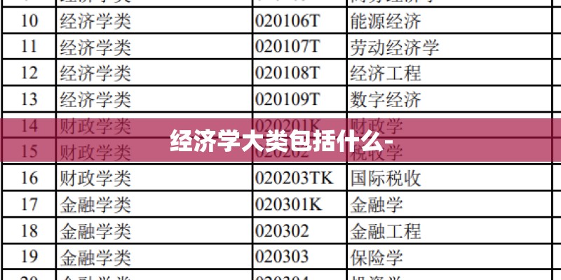 经济学大类包括什么-