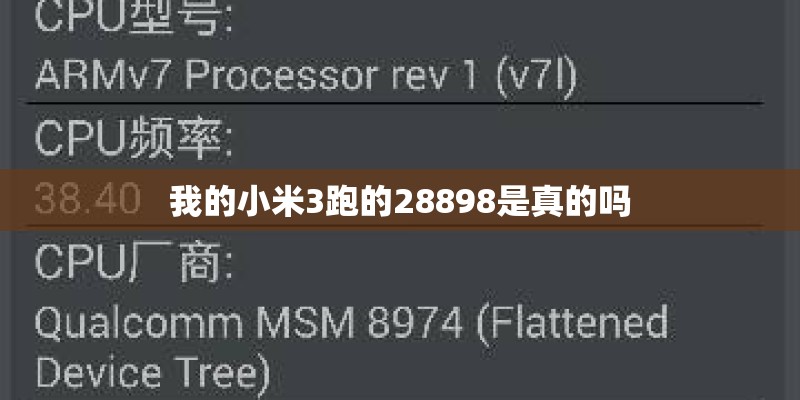 我的小米3跑的28898是真的吗