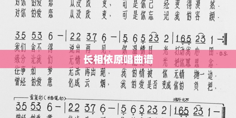 长相依原唱曲谱