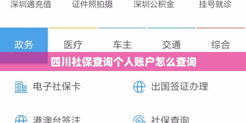 四川社保查询个人账户怎么查询