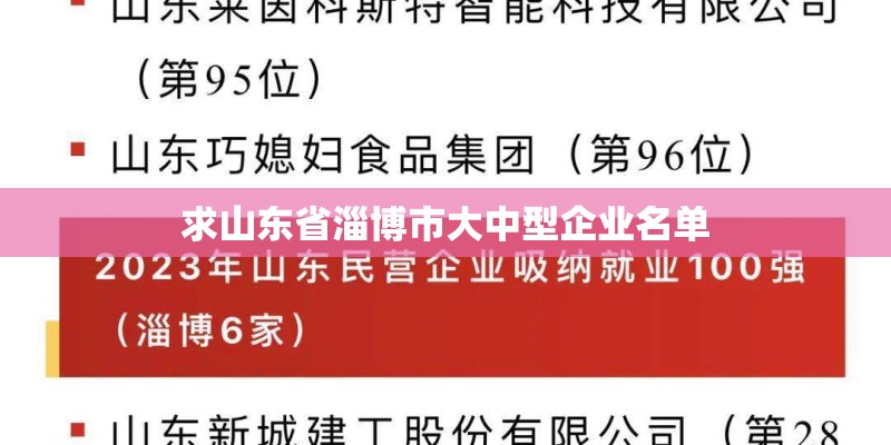 求山东省淄博市大中型企业名单 求山东省淄博市大中型企业名单