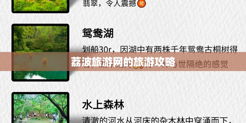荔波旅游网的旅游攻略 荔波旅游网的旅游攻略